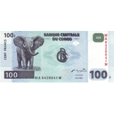 P 92A Congo (Democratic Republic) - 100 Franc Year 2000 (HdM Printer)